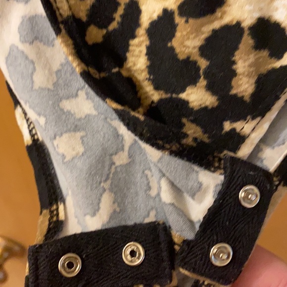 Gaze Animal Print Leopard Bodysuit Leotard Long Sleeve Medium Halloween - Picture 7 of 10